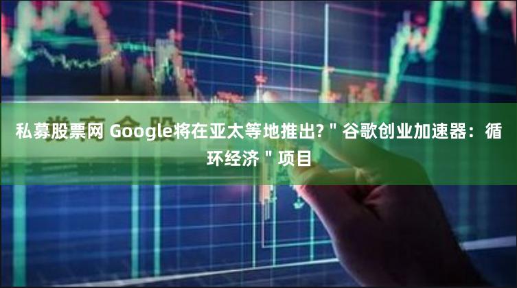 私募股票网 Google将在亚太等地推出?＂谷歌创业加速器：循环经济＂项目