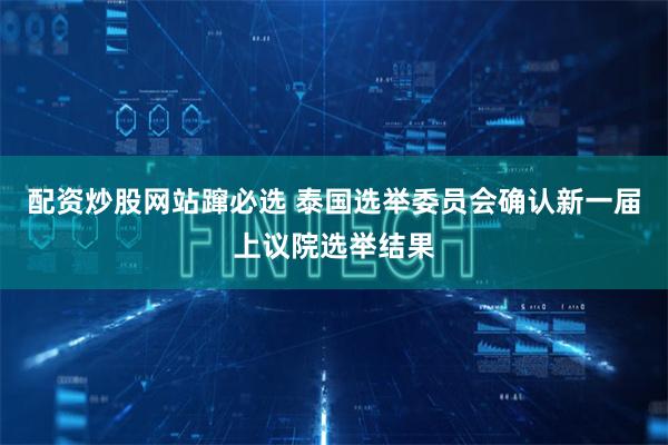 配资炒股网站蹿必选 泰国选举委员会确认新一届上议院选举结果