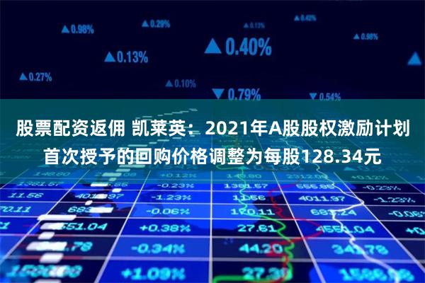 股票配资返佣 凯莱英：2021年A股股权激励计划首次授予的回购价格调整为每股128.34元
