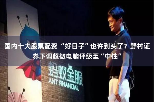 国内十大股票配资 “好日子”也许到头了?野村证券下调超微电脑评级至“中性”